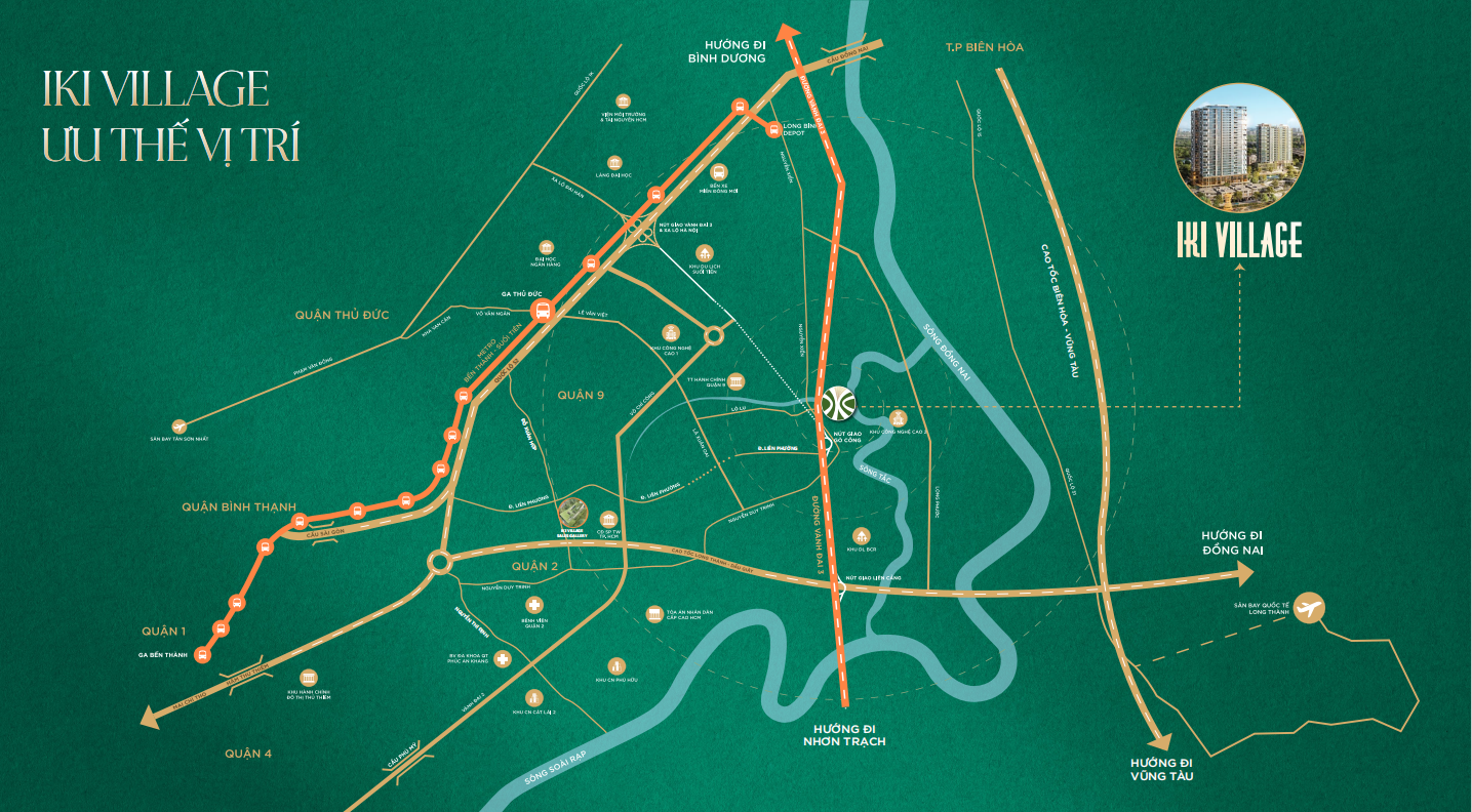 vị trí căn hộ iki village quận 9