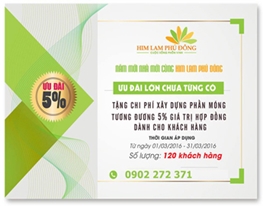 Đất nền Him Lam Phú Đông ưu đãi khủng tháng 03/2016