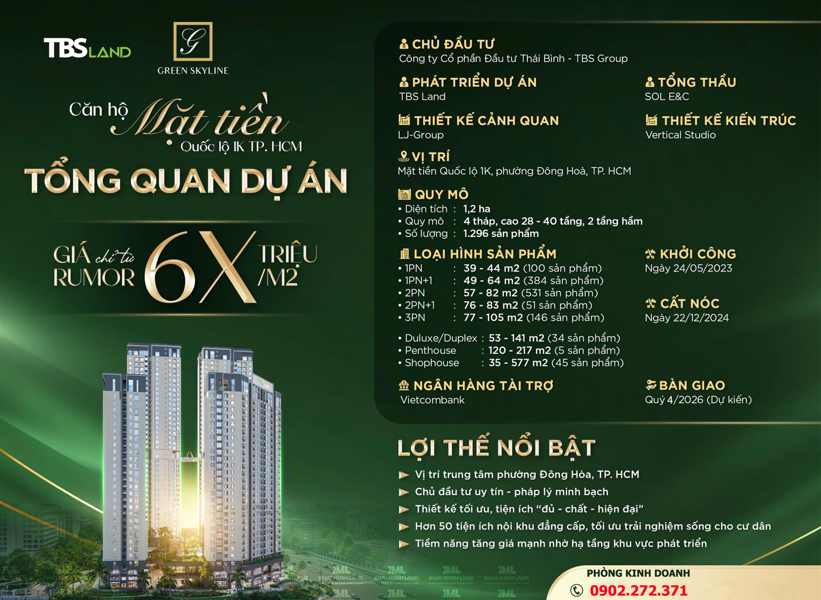 giá bán căn hộ green skyline